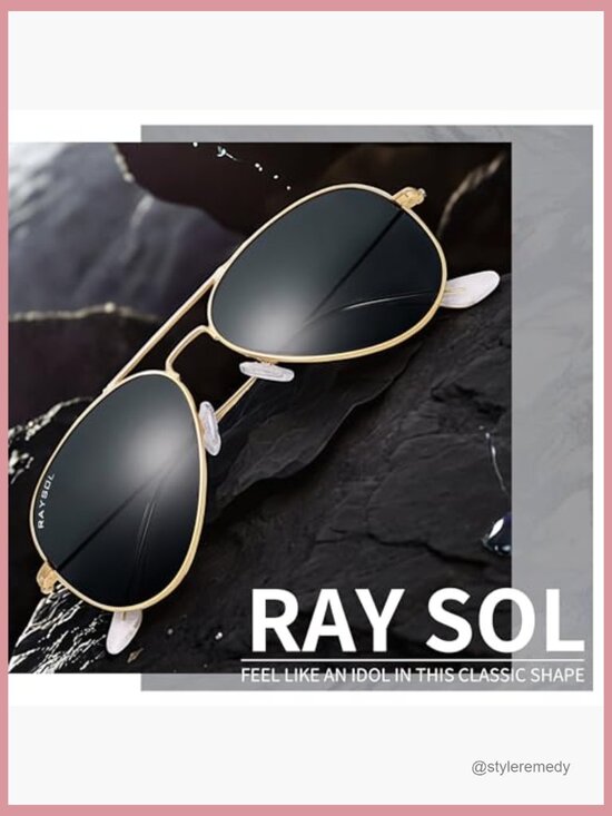 Real Glass Lens Aviator Sunglasses Metal Frame UV400 Protection main image 5